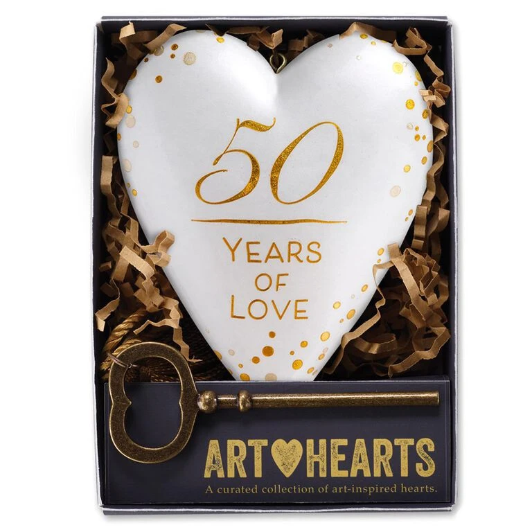 50 Years Of Love Art Heart Sculpture, 4" - Image 4