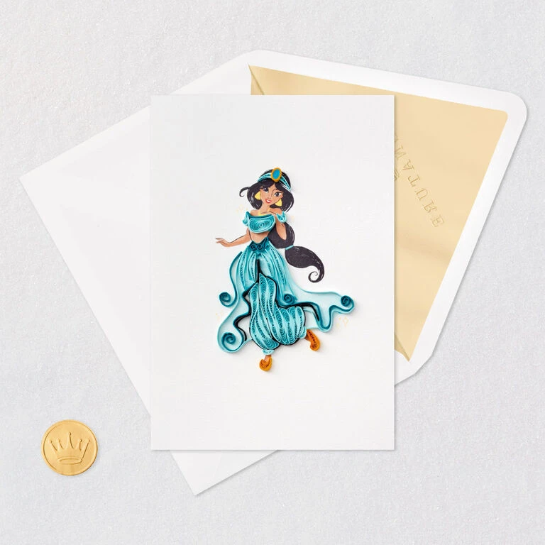 Hallmark Disney Princess Jasmine Magical Day Quilled Paper Handmade Card - Image 5