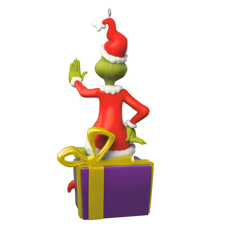Hallmark Dr. Seuss's How The Grinch Stole Christmas!™ Grinch Peekbuster Ornament With Motion-Activated Sound - Image 6