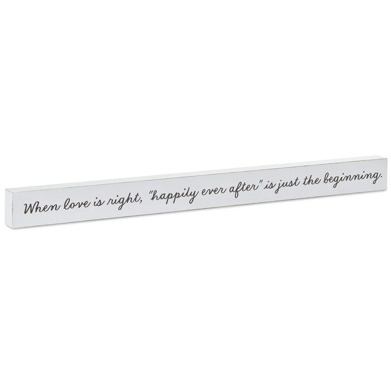Hallmark Happily Ever After Wood Quote Sign, 23.5x2