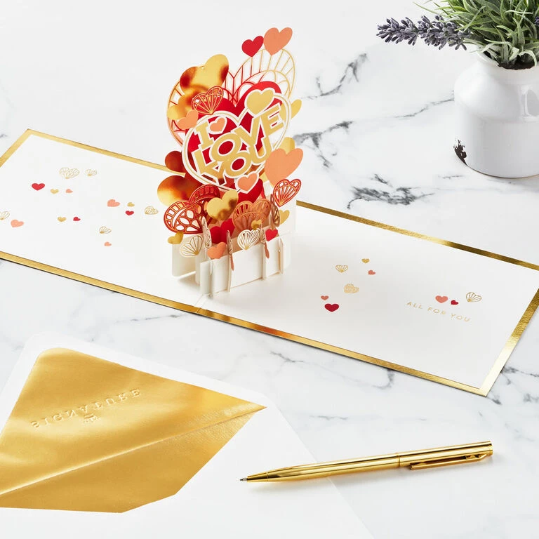 Hallmark All My Love Hearts 3D Pop-Up Love Card - Image 6