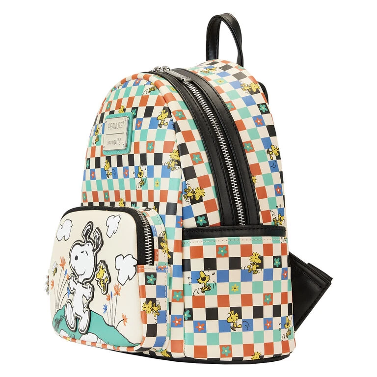 Loungefly Peanuts Snoopy And Woodstock Checkered Mini Backpack - Image 2