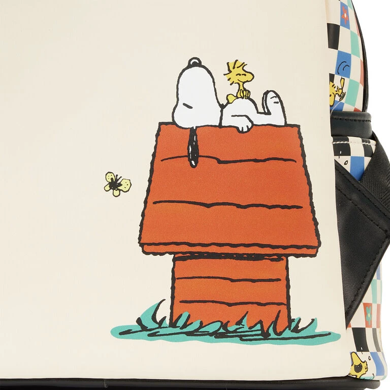 Loungefly Peanuts Snoopy And Woodstock Checkered Mini Backpack - Image 4
