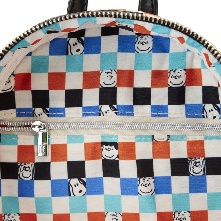 Loungefly Peanuts Snoopy And Woodstock Checkered Mini Backpack - Image 5