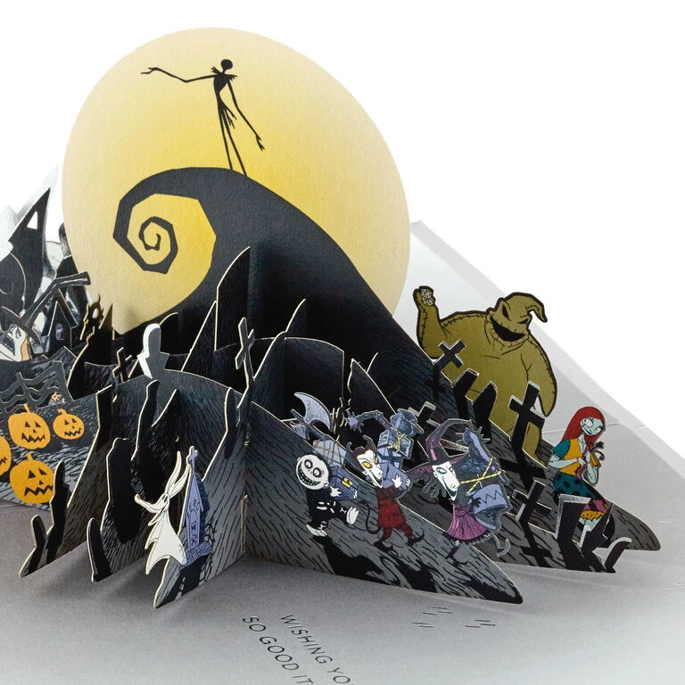 Hallmark Disney Tim Burton's The Nightmare Before Christmas Happy Nightmares 3D Pop-Up Card - Image 2