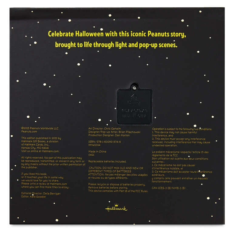 Hallmark Peanuts® It's The Great Pumpkin, Charlie Brown Lighted Pop-Up Book - Image 2