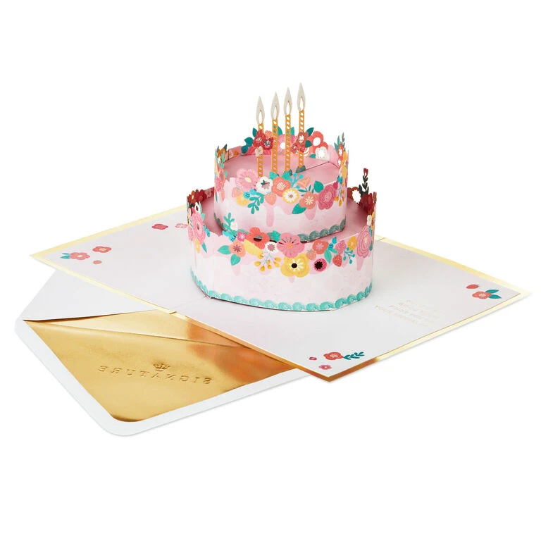 Hallmark Every Good Thing Floral Cake 3D Pop-Up Birthday Card - Image 2