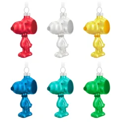 Hallmark The Peanuts® Gang Snoopy Glass Ornaments, Set Of 6