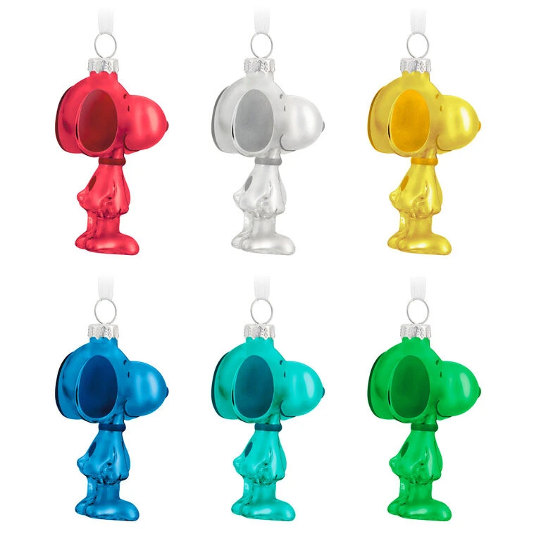 Hallmark The Peanuts® Gang Snoopy Glass Ornaments, Set Of 6 - Image 6
