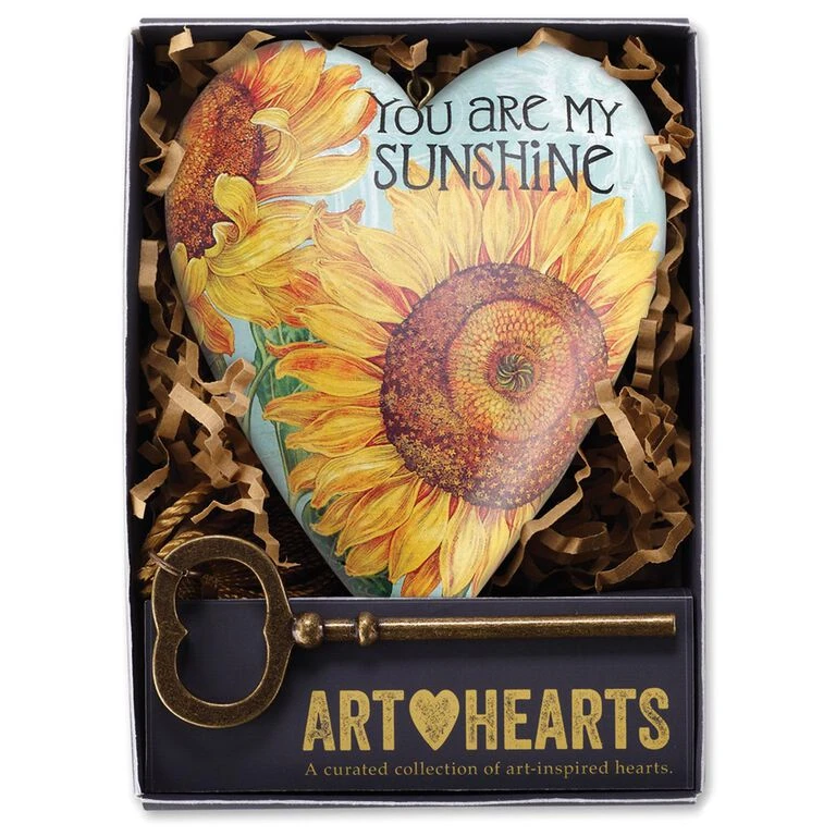 You Are My Sunshine Art Heart Sculpture, 4" - Image 4
